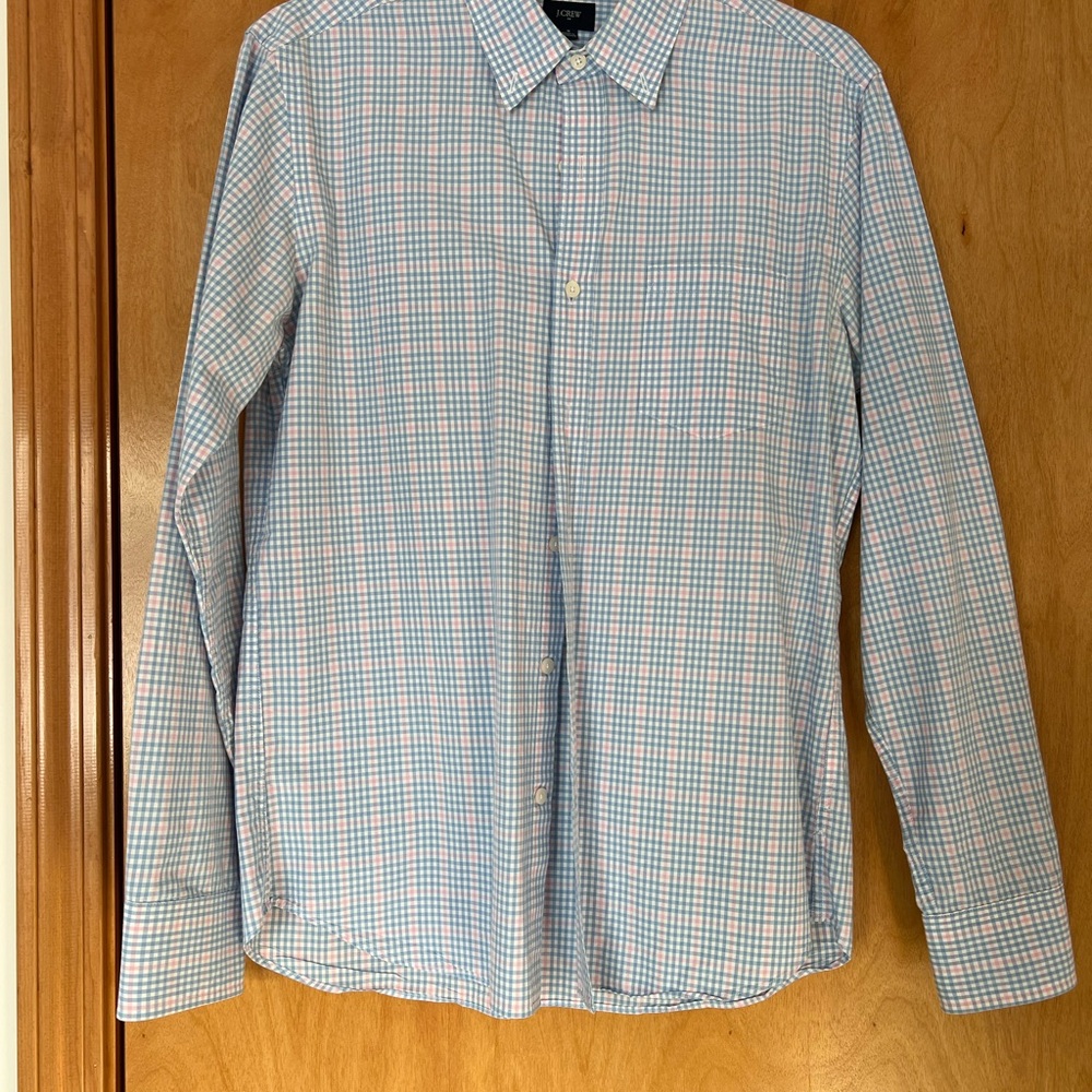 J. Crew Blue and Pink Plaid Shirt